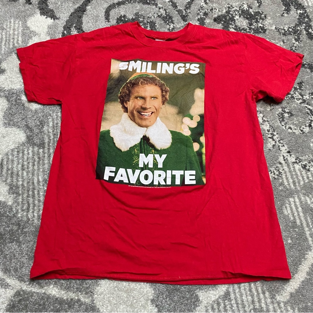 Elf Christmas Short Sleeve Tee Smiling’s My Favorite
